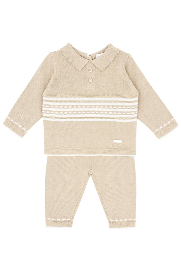 Blues Baby "Zion" Beige Knit Top & Trousers - Millie and John