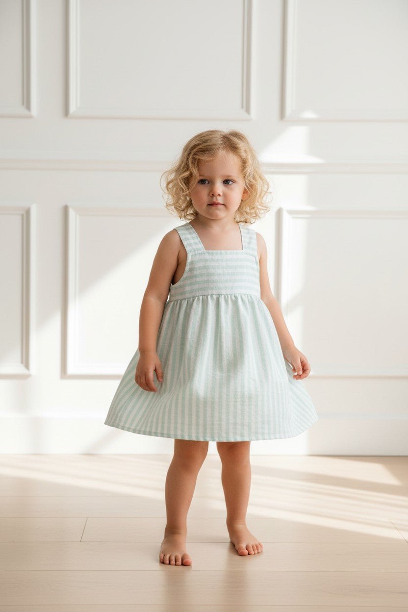 Calamaro "Ada" Mint Striped Dress - Millie and John