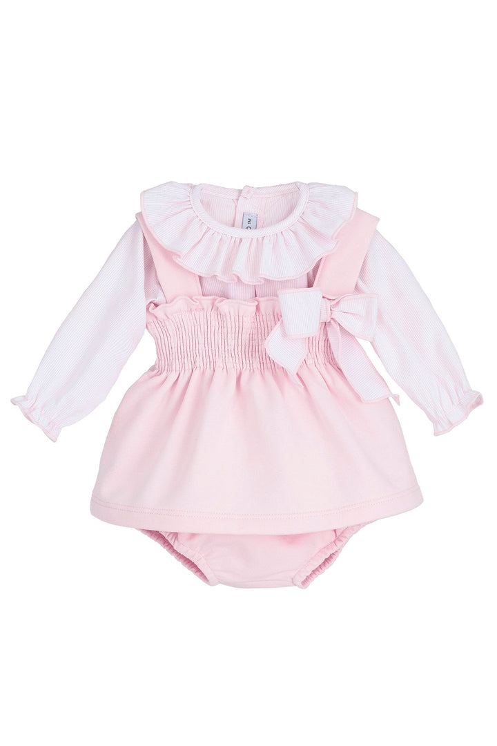 Calamaro "Bea" Baby Pink Blouse, Dress & Bloomers - Millie and John