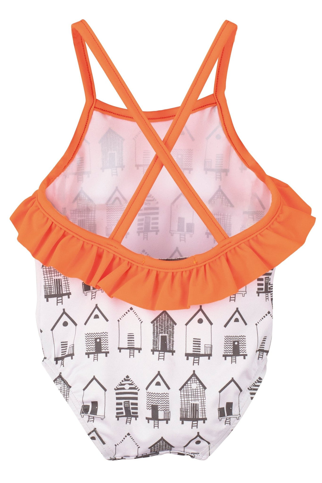 Calamaro "Clover" Orange & Grey Beach Hut Swimsuit - Millie and John