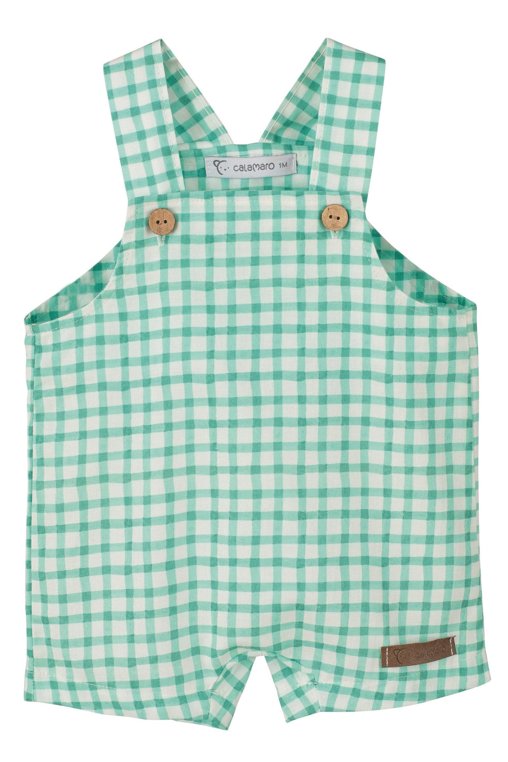 Calamaro "Daniel" Emerald Green Gingham Dungarees - Millie and John