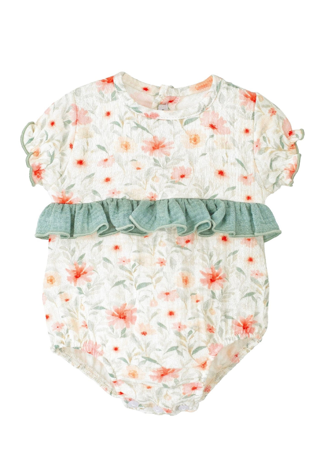 Calamaro "Elowen" Sage Green Watercolour Floral Shortie - Millie and John