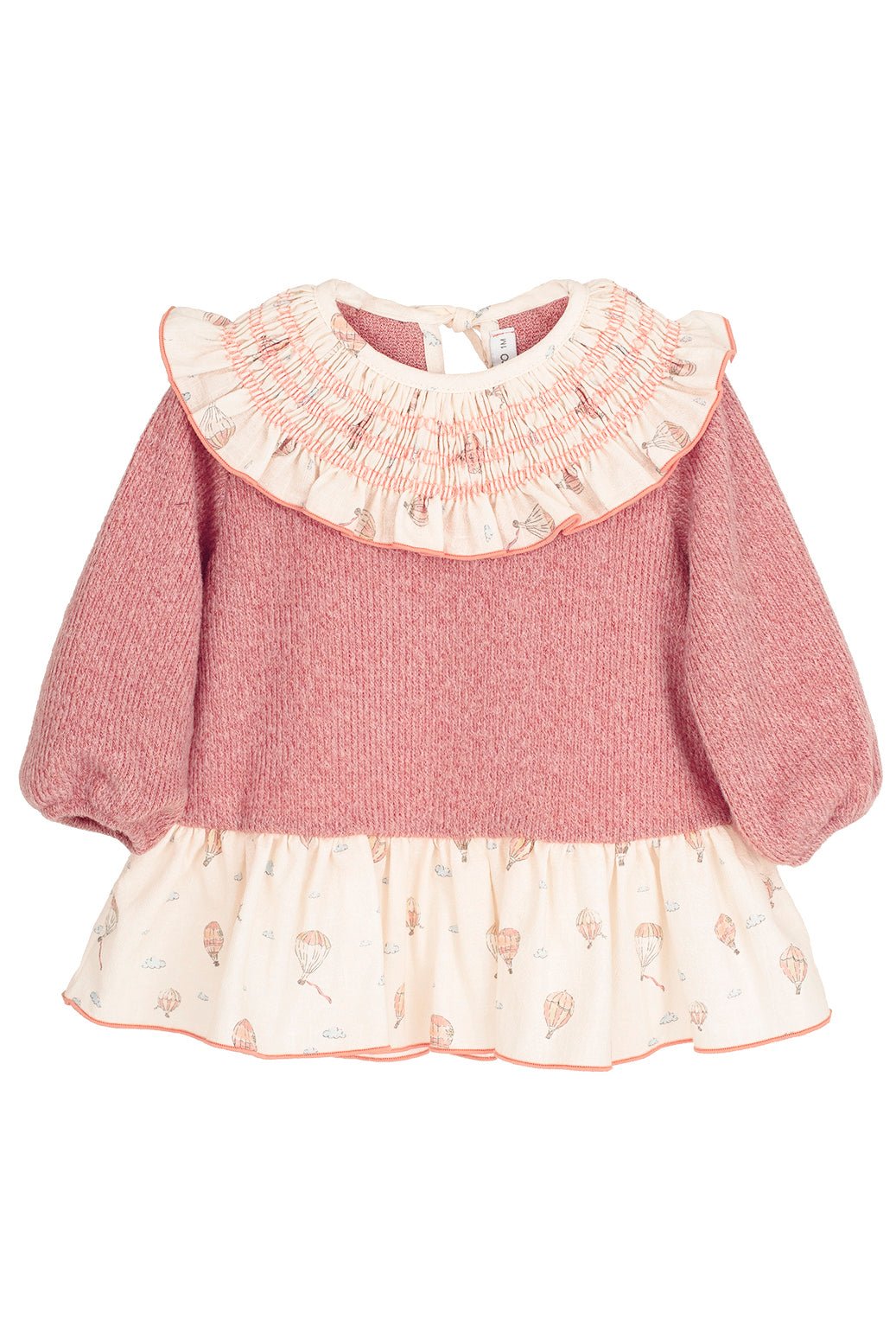 Calamaro "Elspeth" Dusky Coral Chenille Hot Air Balloon Dress - Millie and John