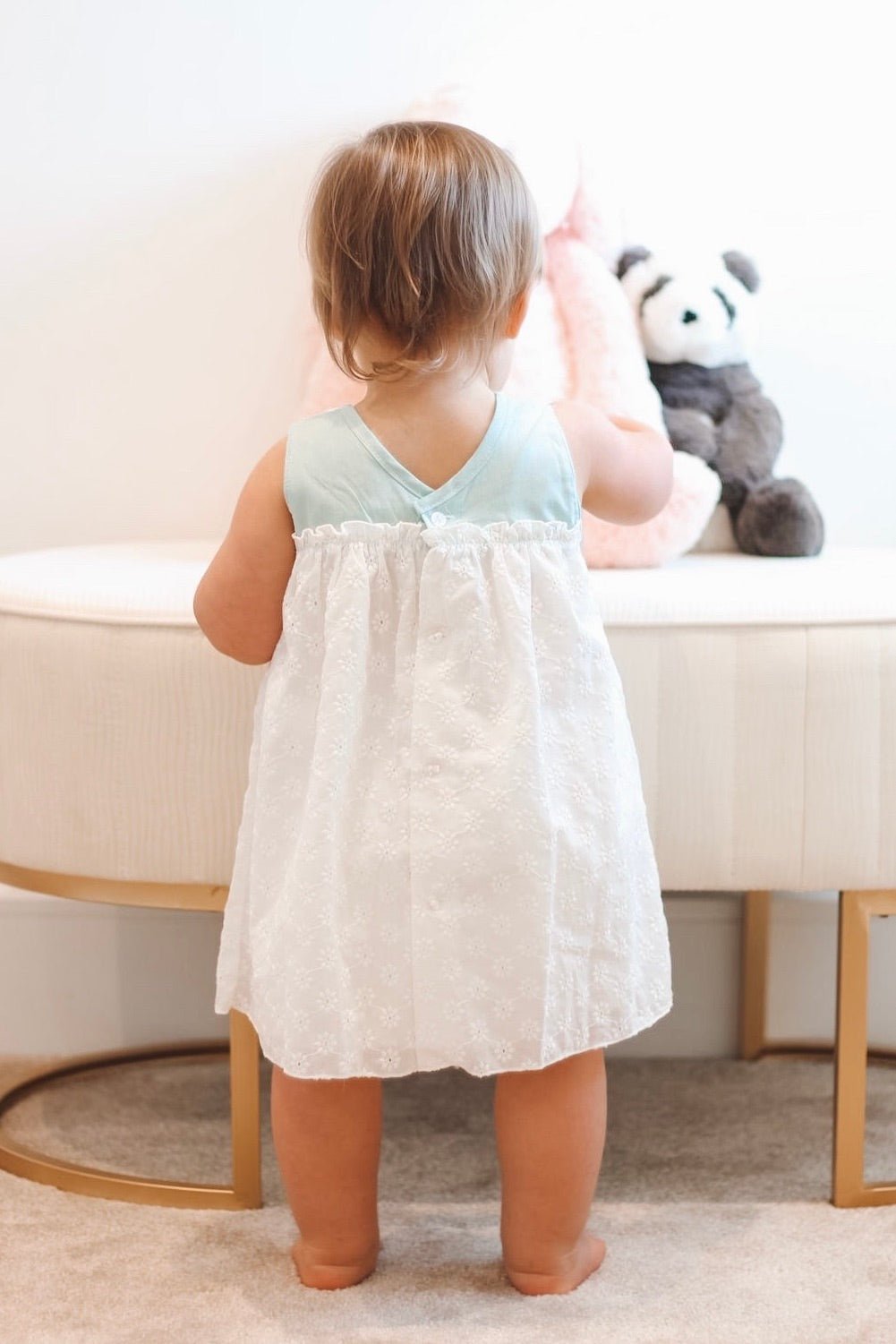 Calamaro Excellentt "Kitty" Mint Broderie Anglaise Dress - Millie and John