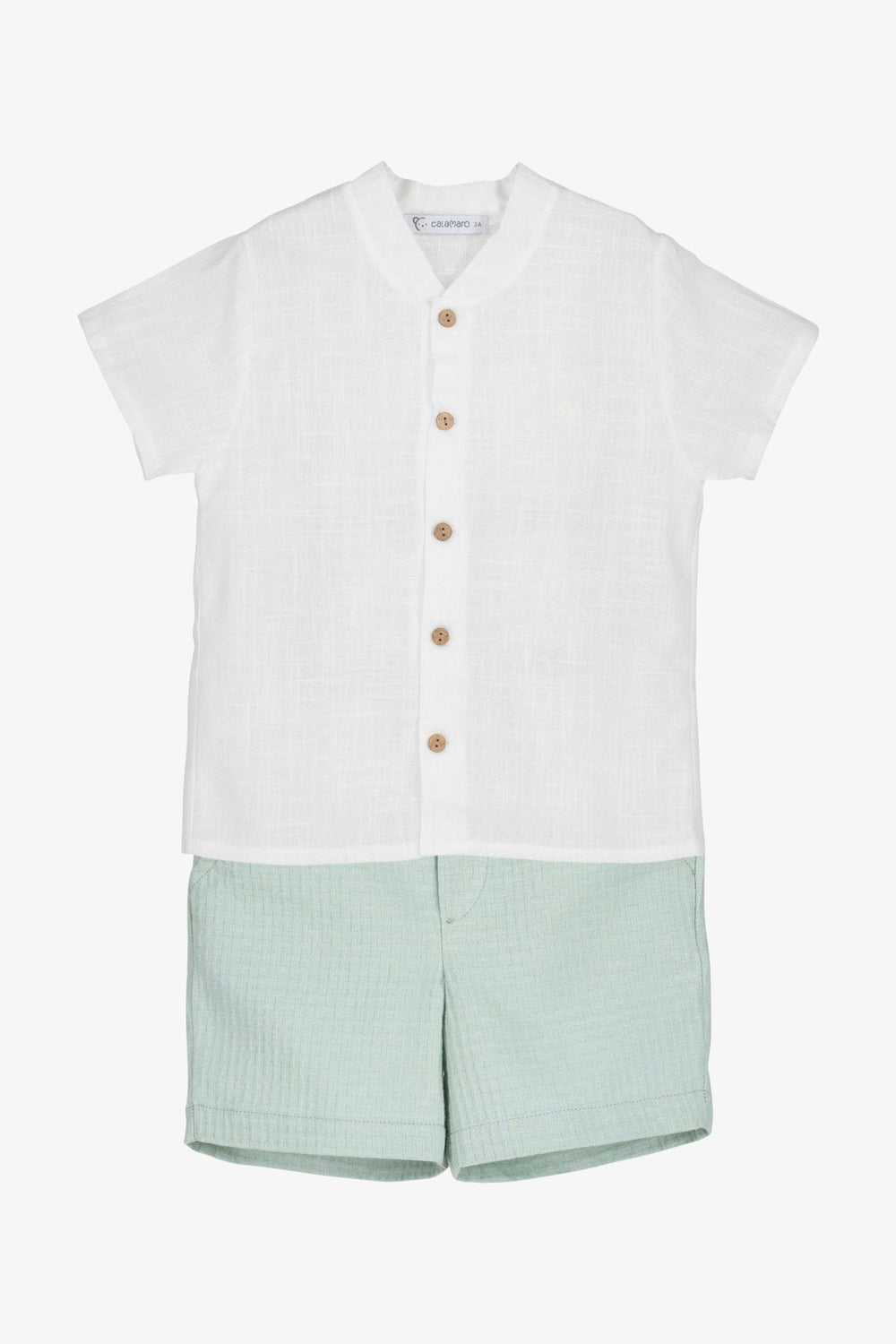 Calamaro Excellentt PREORDER 🛑 "Cedric" Sage Green Shirt & Shorts - Millie and John