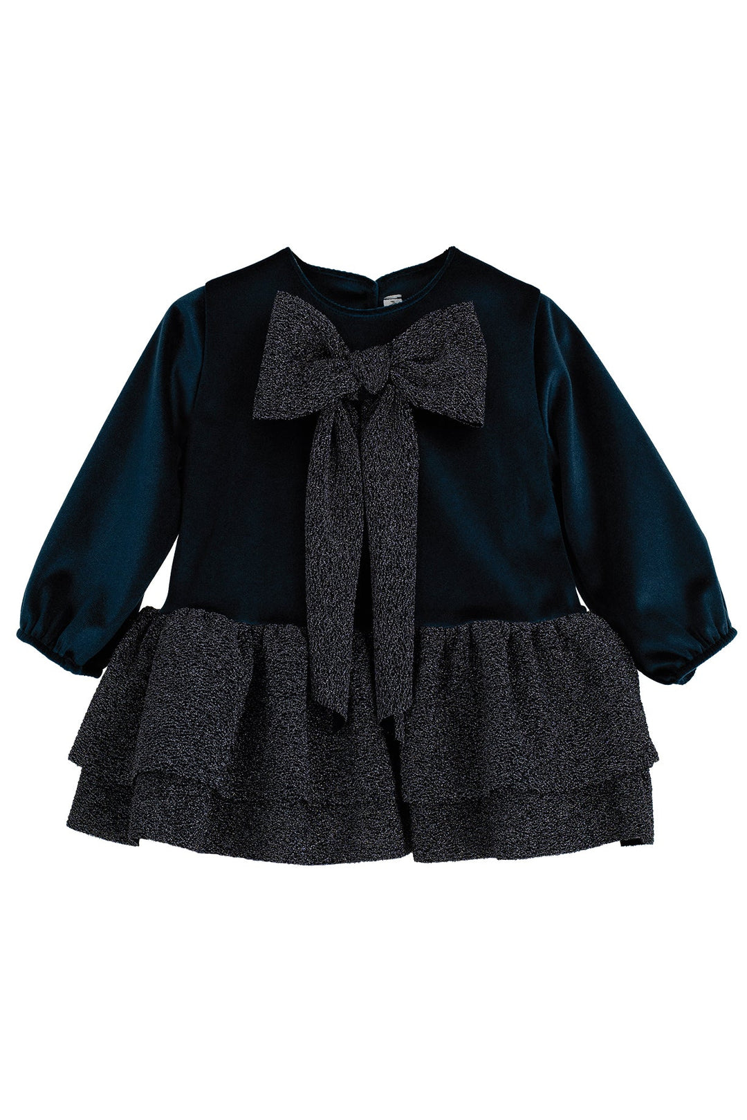 Calamaro Excellentt "Seraphina" Sparkly Navy Velvet Drop Waist Dress - Millie and John