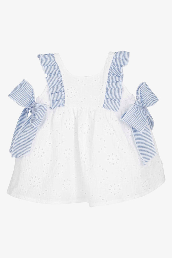 Calamaro "Iris" White Broderie Anglaise Dress - Millie and John