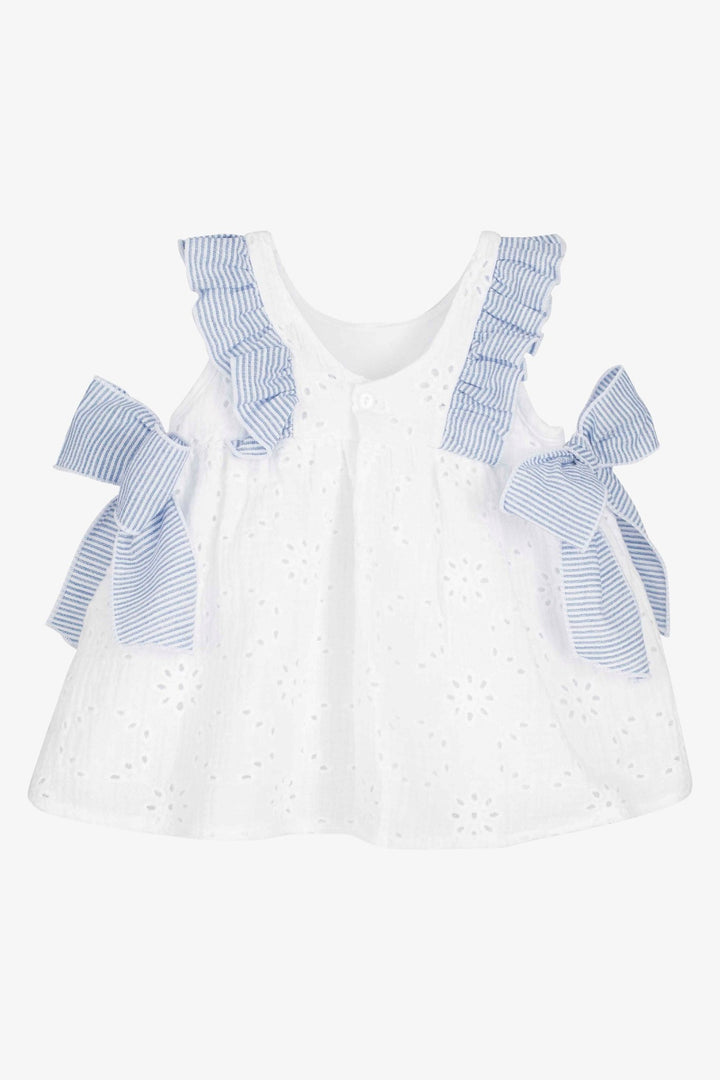 Calamaro "Iris" White Broderie Anglaise Dress - Millie and John