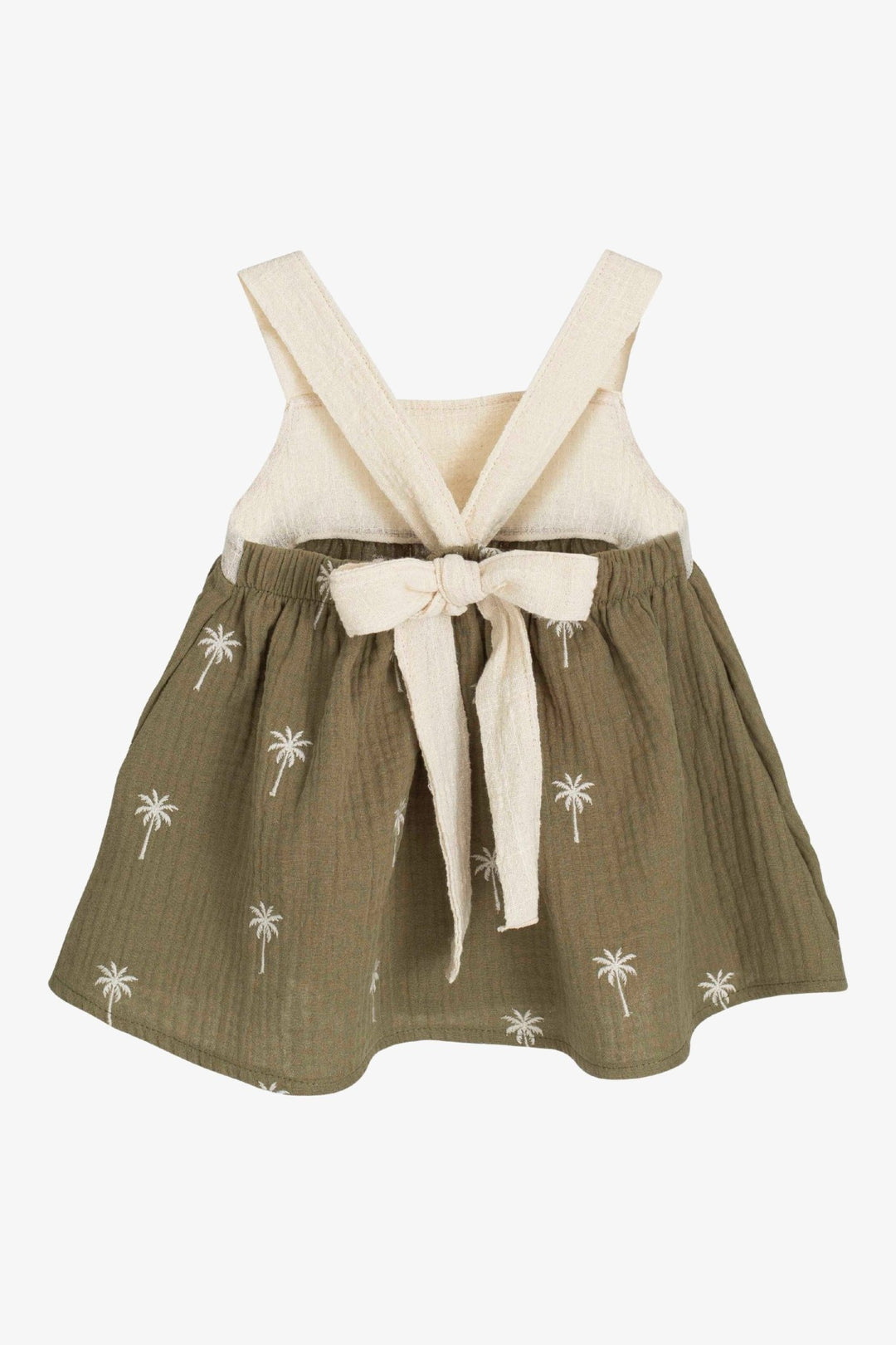 Calamaro "Jenna" Khaki Palm Tree Dress - Millie and John