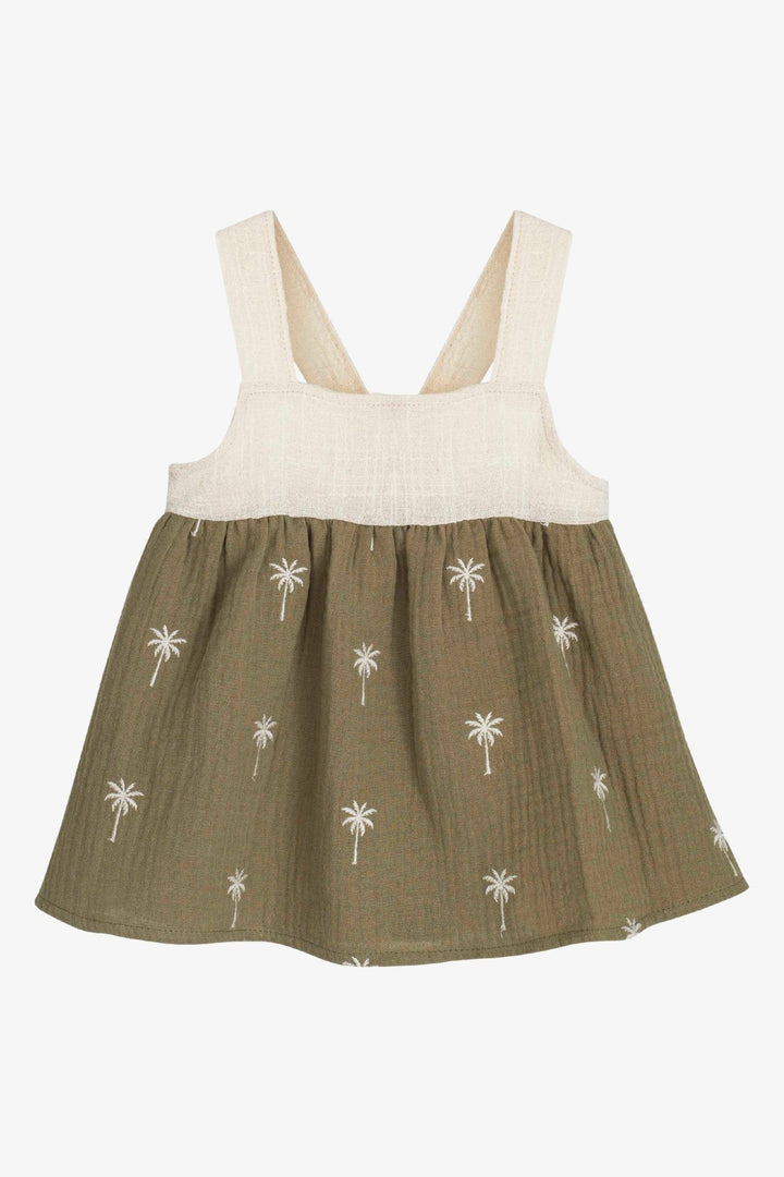 Calamaro "Jenna" Khaki Palm Tree Dress - Millie and John
