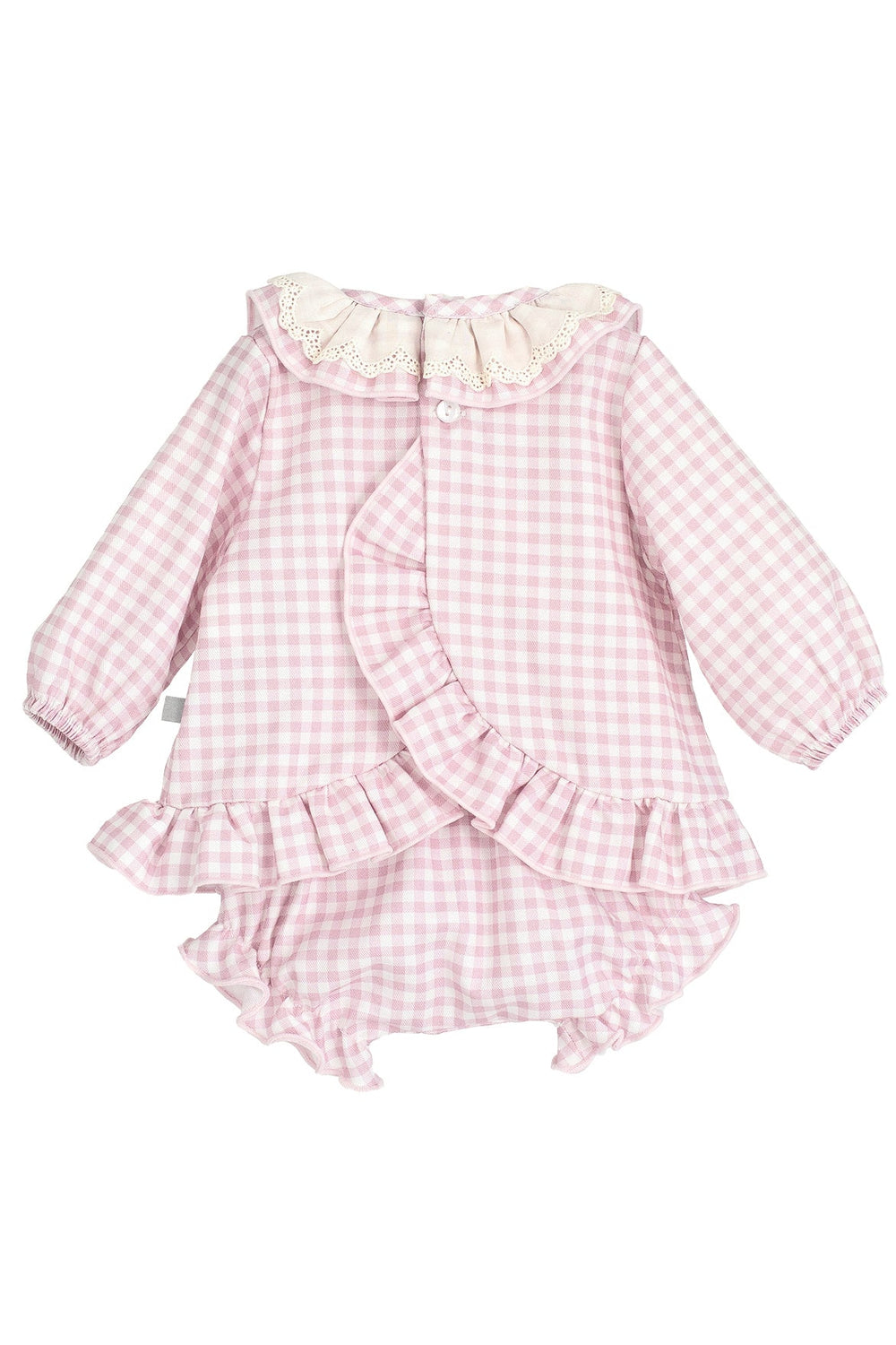 Calamaro "Maisie" Pale Pink Gingham Dress & Bloomers - Millie and John