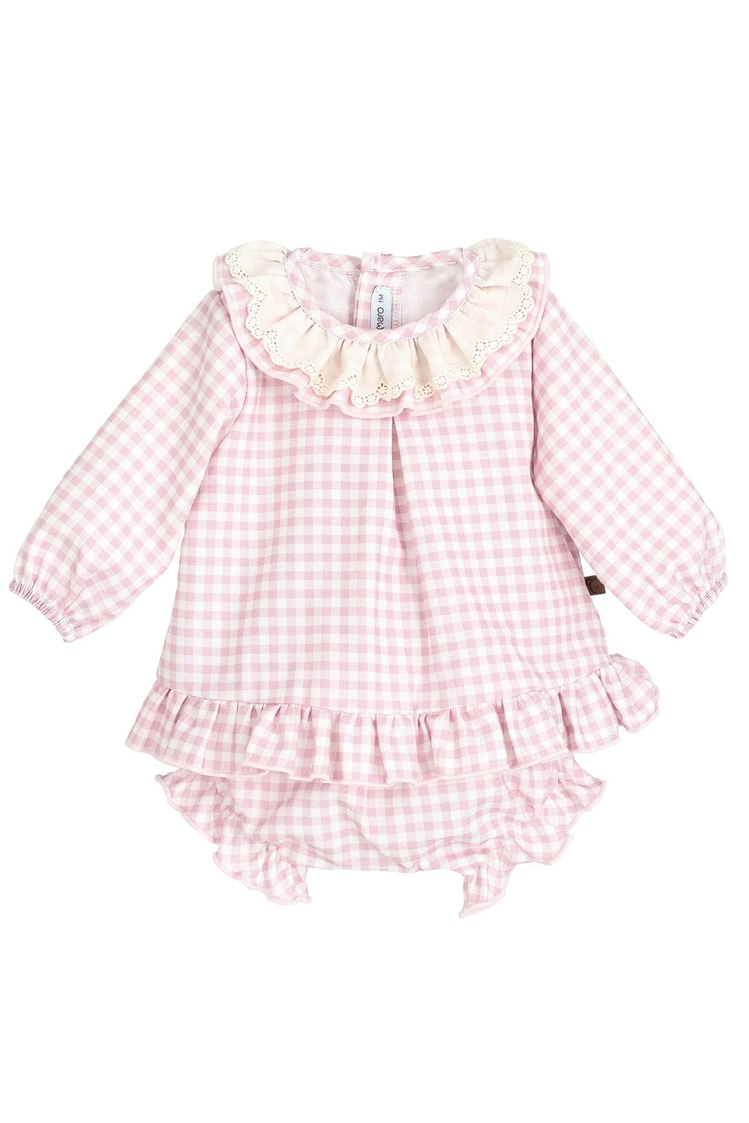 Calamaro "Maisie" Pale Pink Gingham Dress & Bloomers - Millie and John