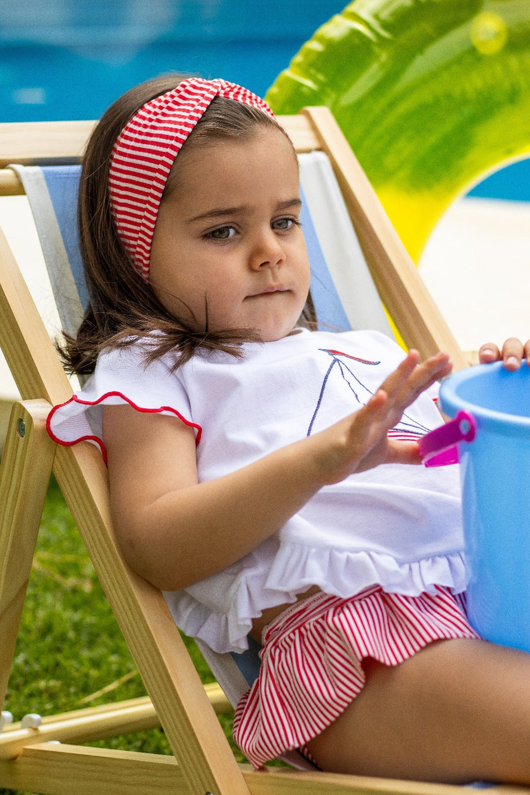 Calamaro "Moxie" Red Striped Sailboat T-Shirt & Bikini Bottoms - Millie and John