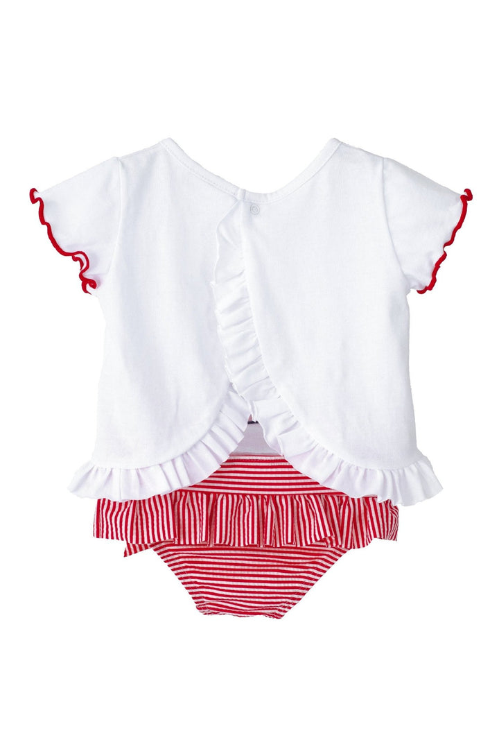 Calamaro "Moxie" Red Striped Sailboat T-Shirt & Bikini Bottoms - Millie and John
