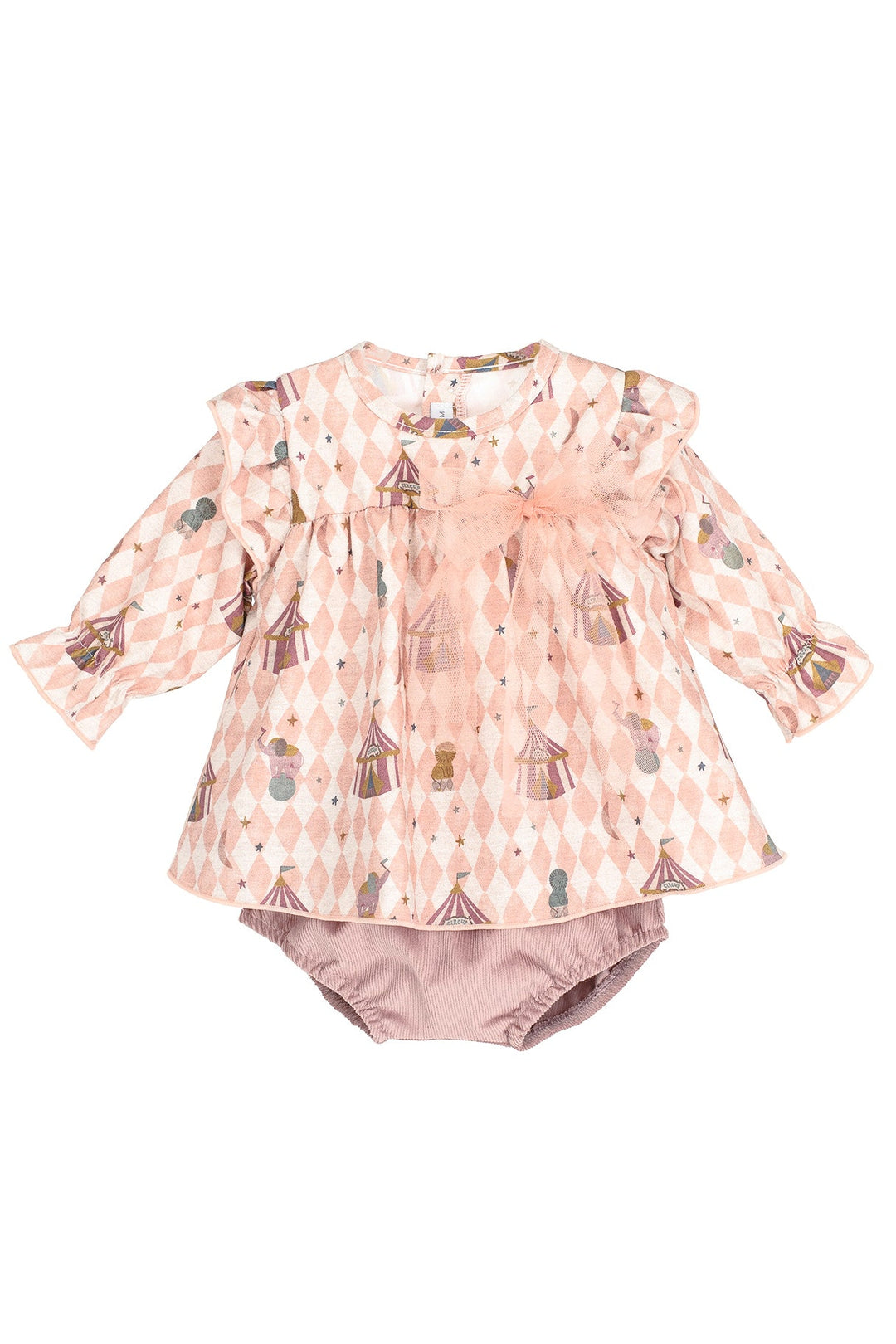 Calamaro "Ophelia" Dusky Peach Circus Dress & Bloomers - Millie and John