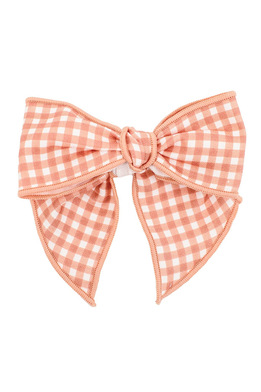 Calamaro Orange Gingham Hair Bow - Millie and John
