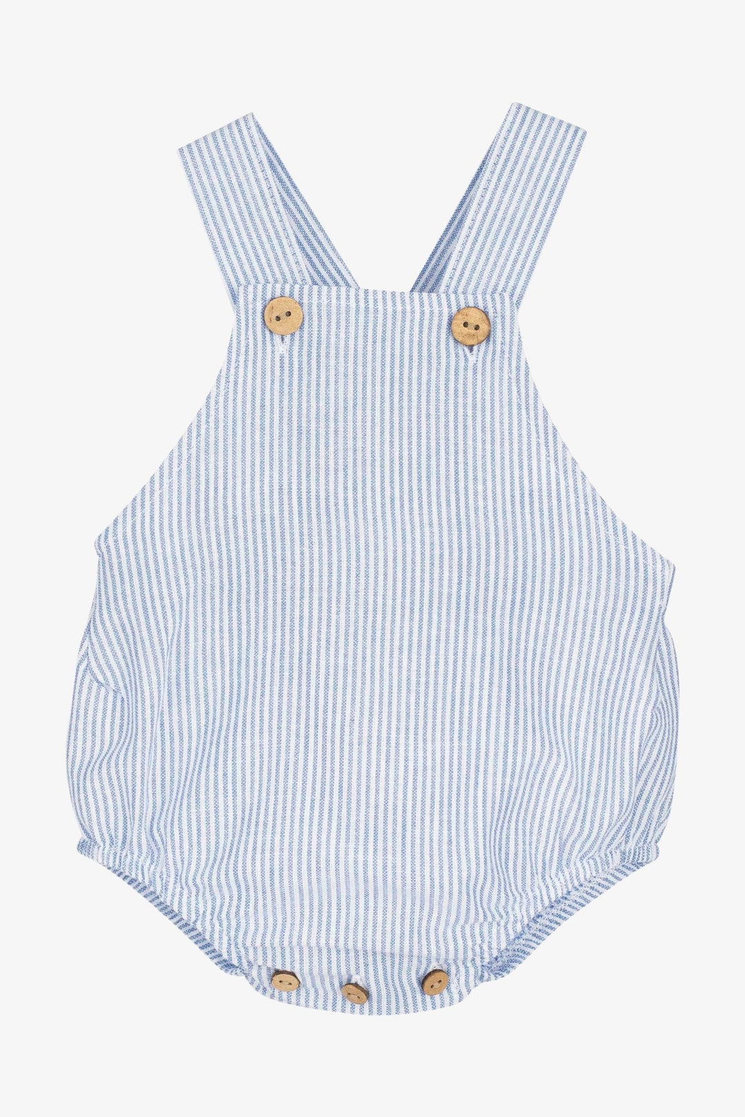 Calamaro "Otto" Blue Striped Dungaree Romper - Millie and John