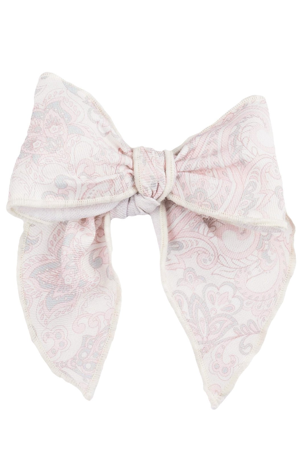 Calamaro Pale Pink Paisley Hair Bow - Millie and John
