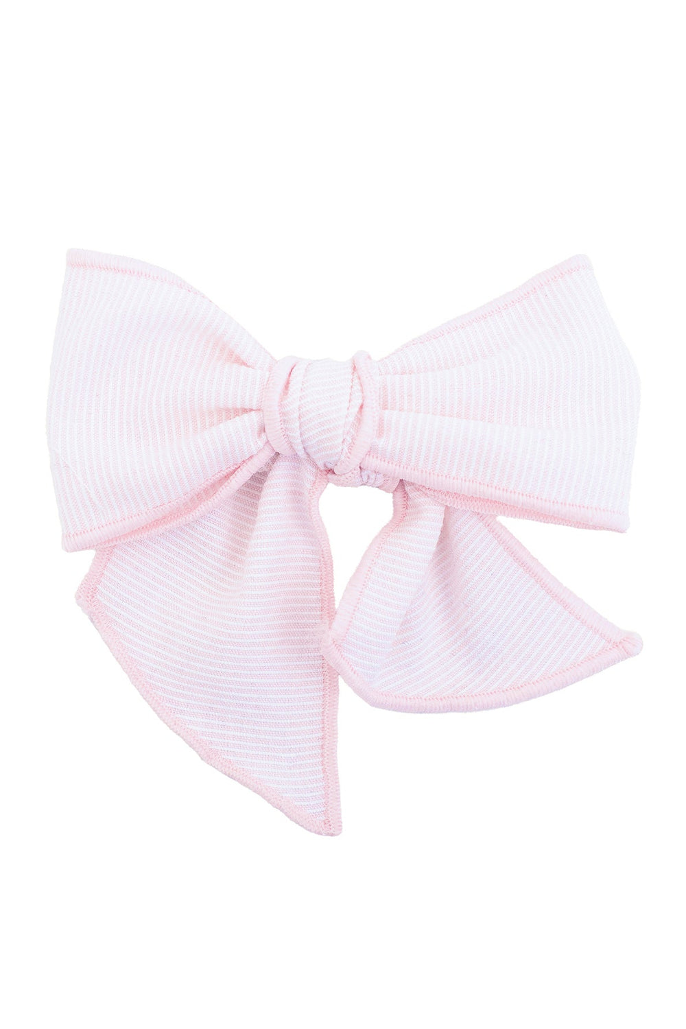 Calamaro Pale Pink Striped Hair Bow - Millie and John