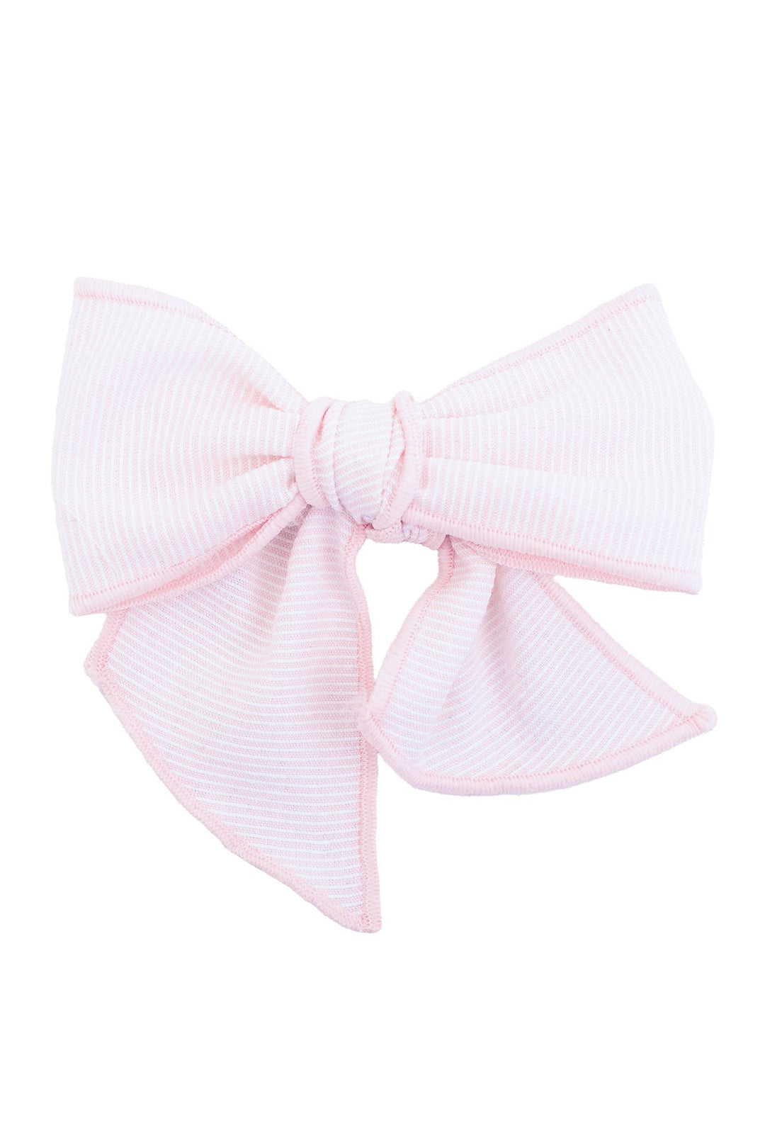 Calamaro Pale Pink Striped Hair Bow - Millie and John