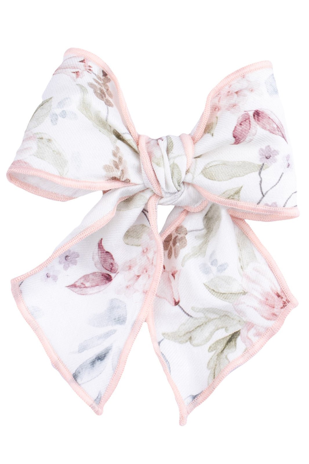 Calamaro Pale Pink Vintage Floral Hair Bow - Millie and John