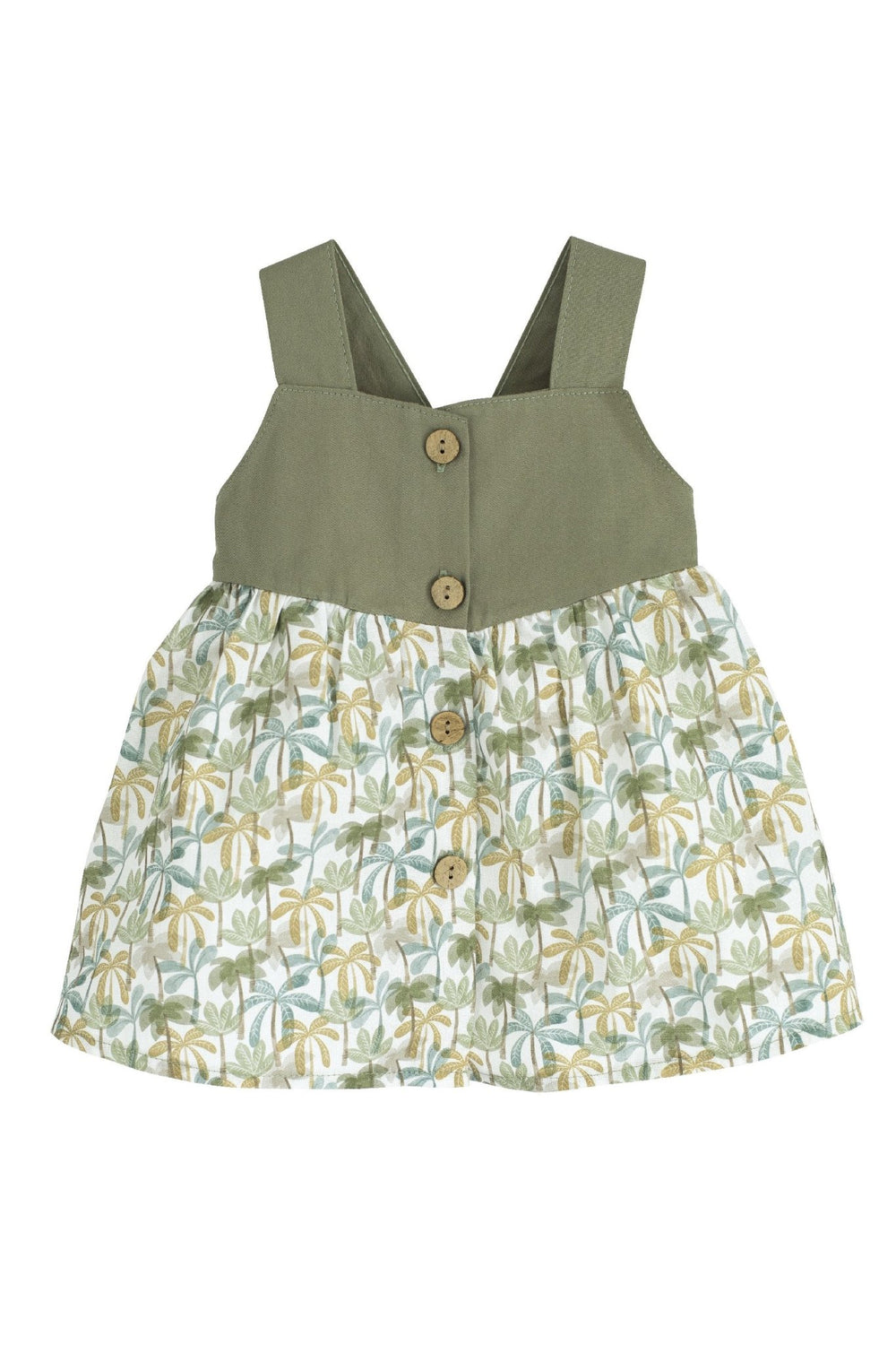Calamaro "Penelope" Olive Green Palm Tree Dress - Millie and John