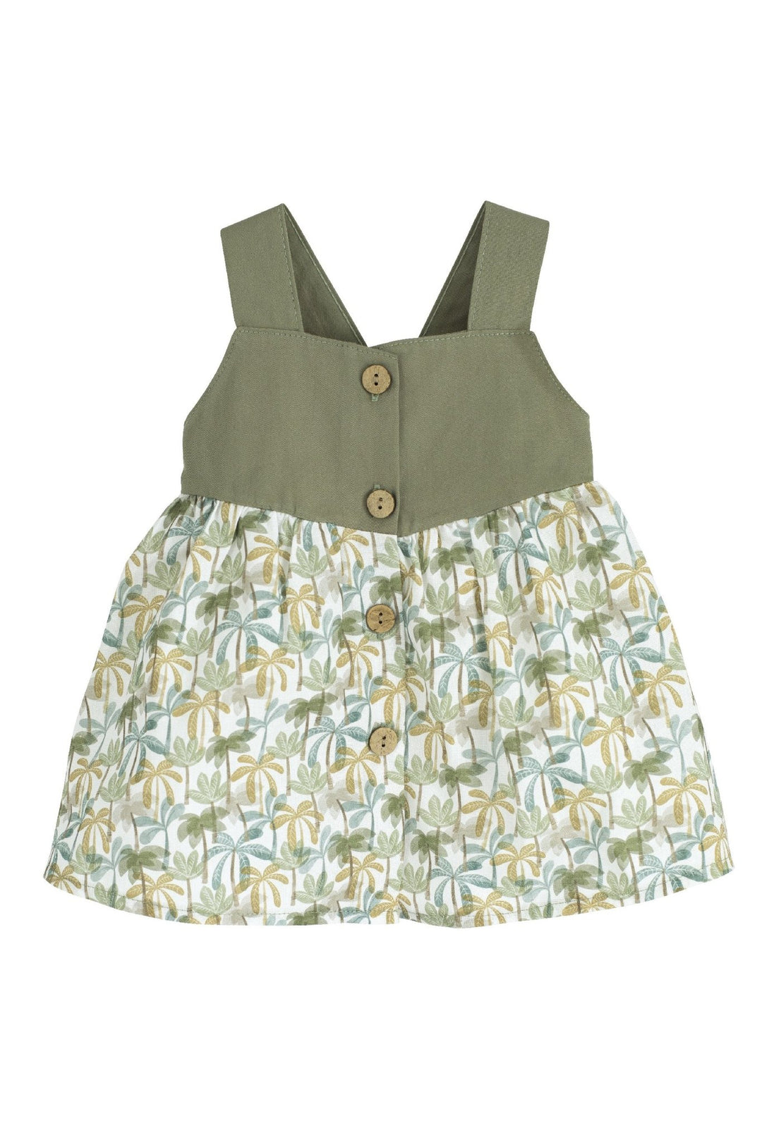 Calamaro "Penelope" Olive Green Palm Tree Dress - Millie and John