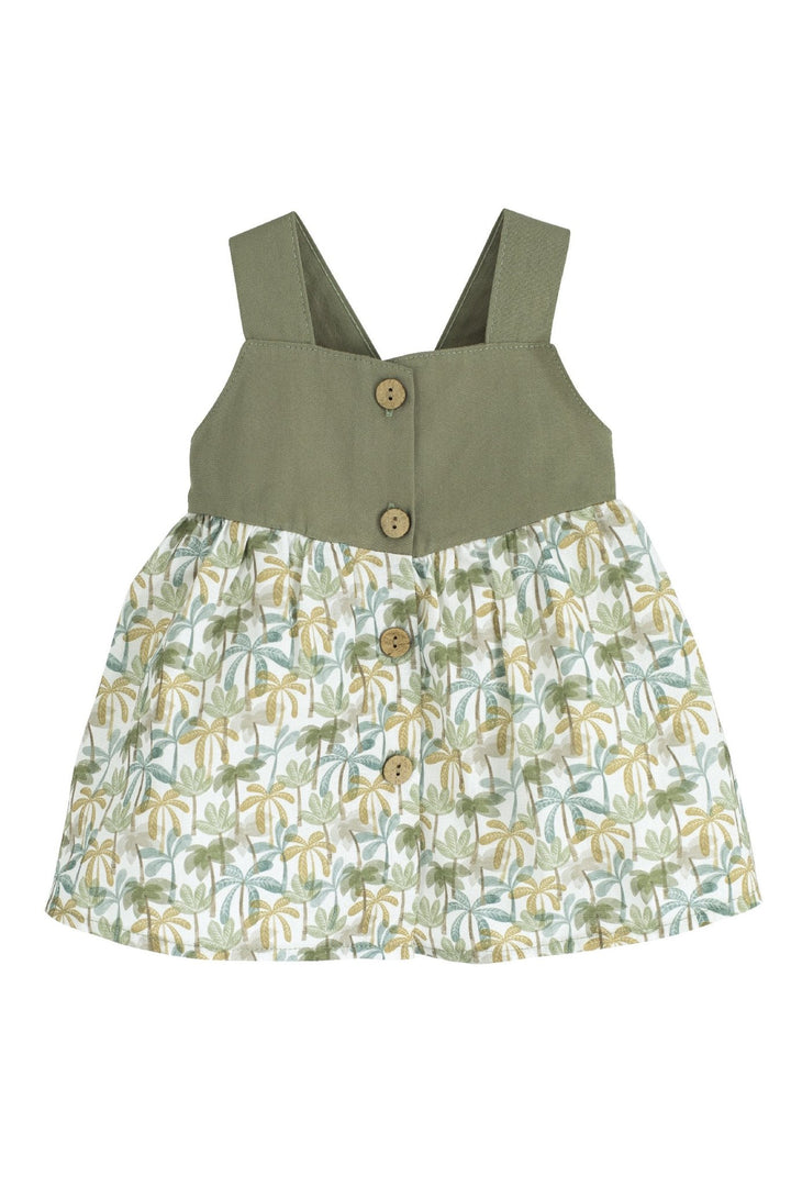 Calamaro "Penelope" Olive Green Palm Tree Dress - Millie and John