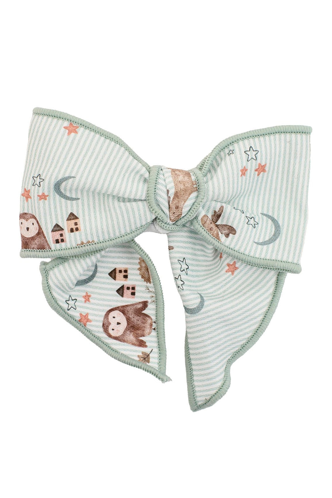Calamaro Sage Green Forest Animal Hair Bow - Millie and John