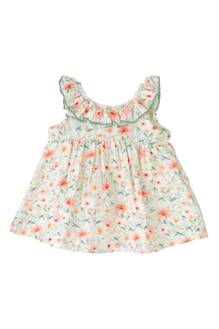 Calamaro "Selene" Sage Green Watercolour Floral Dress - Millie and John