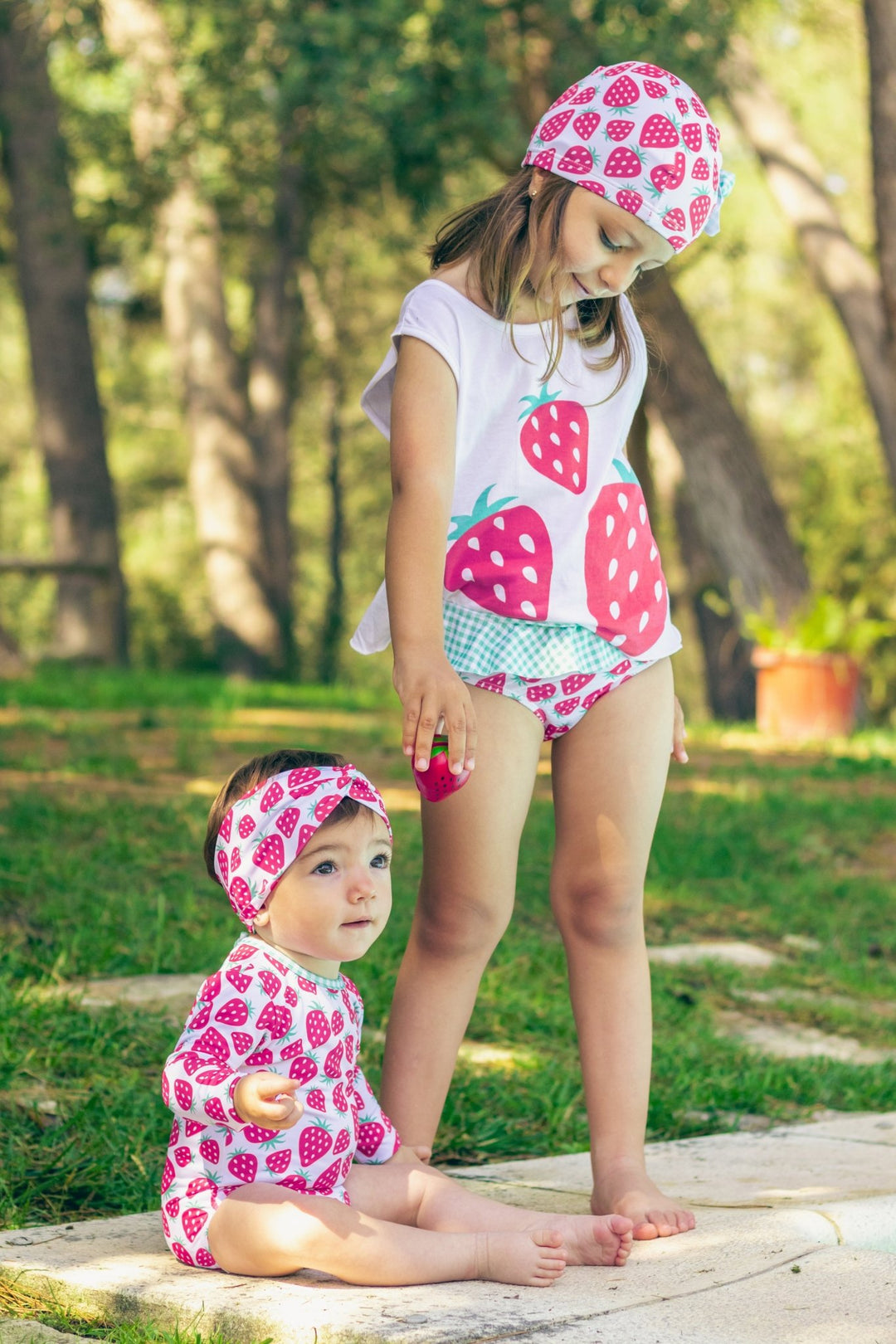 Calamaro "Sienna" Strawberry Long Sleeve Swimsuit - Millie and John