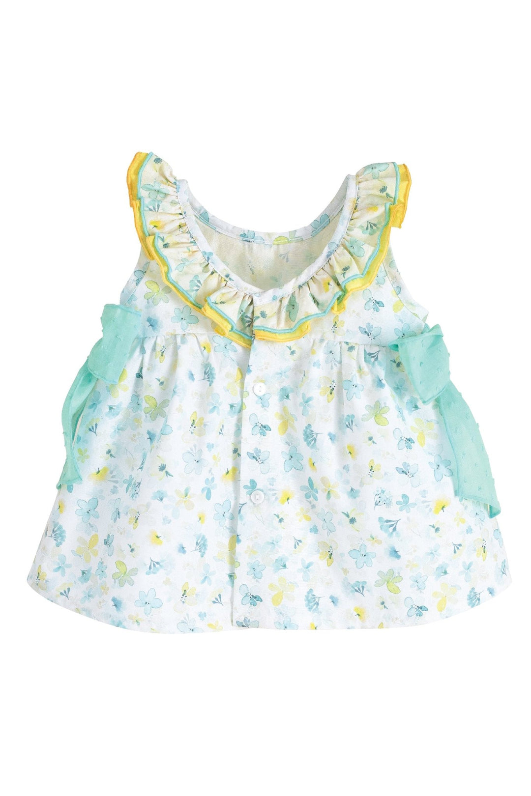 Calamaro "Willow" Turquoise & Lemon Floral Dress - Millie and John