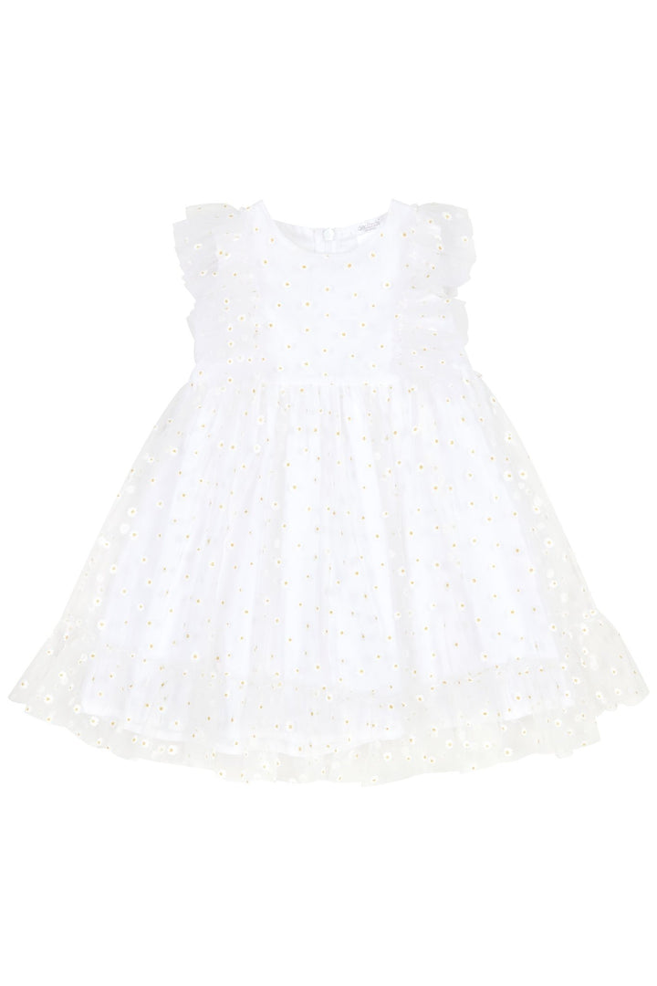 Chic by Deolinda "Anastasia" White Tulle Daisy Print Dress - Millie and John