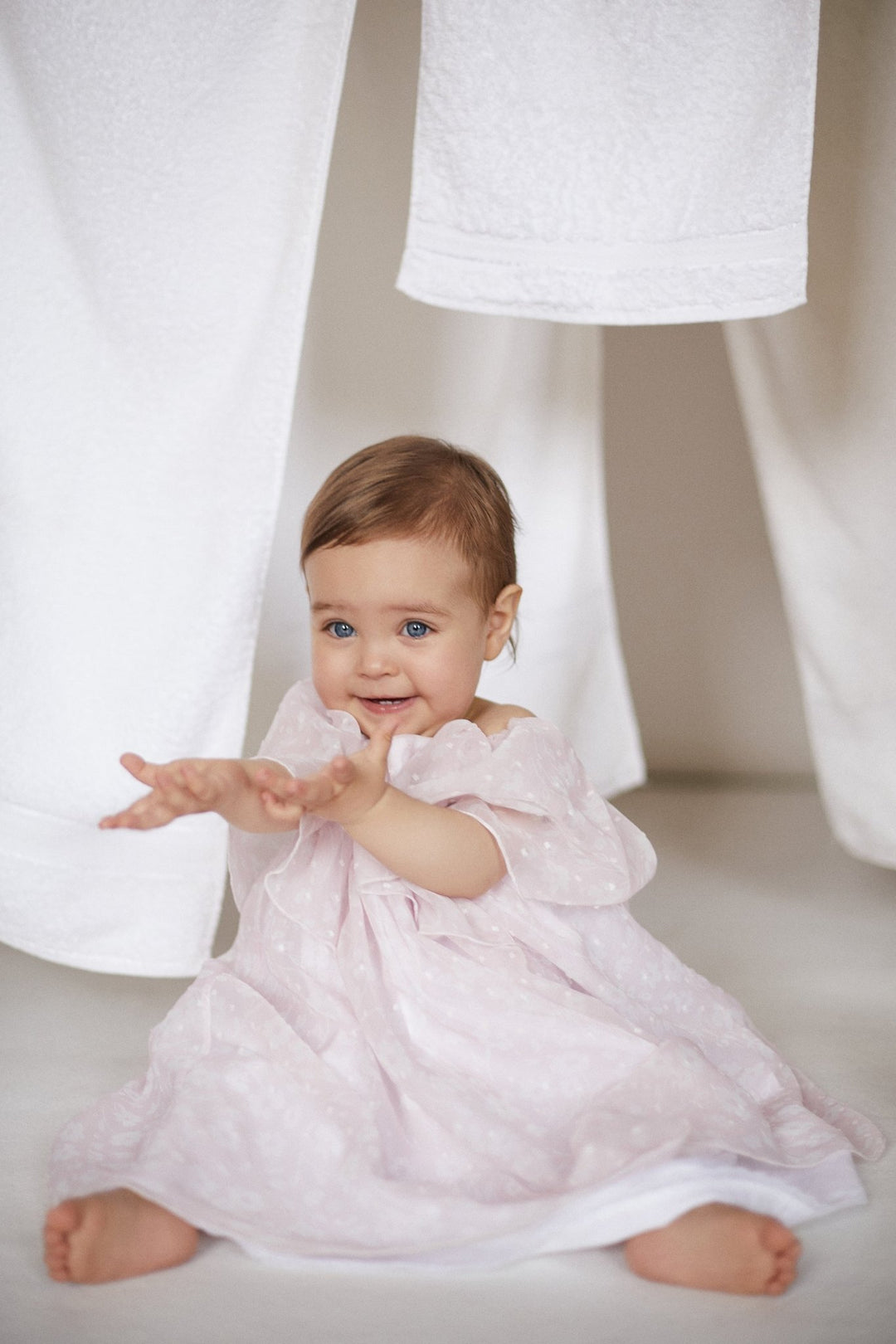 Chic by Deolinda "Calista" Pale Pink Floral Tulle Dress - Millie and John