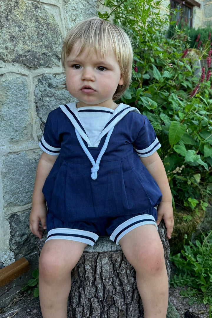Chic by Deolinda "Jacques" Navy Sailor Romper - Millie and John