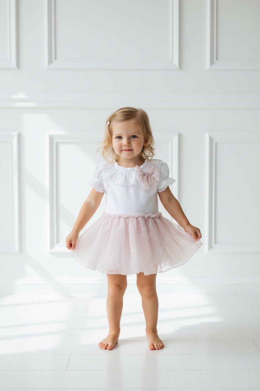 Chic by Deolinda "Kaia" Pale Pink Tulle Blouse & Skirt - Millie and John
