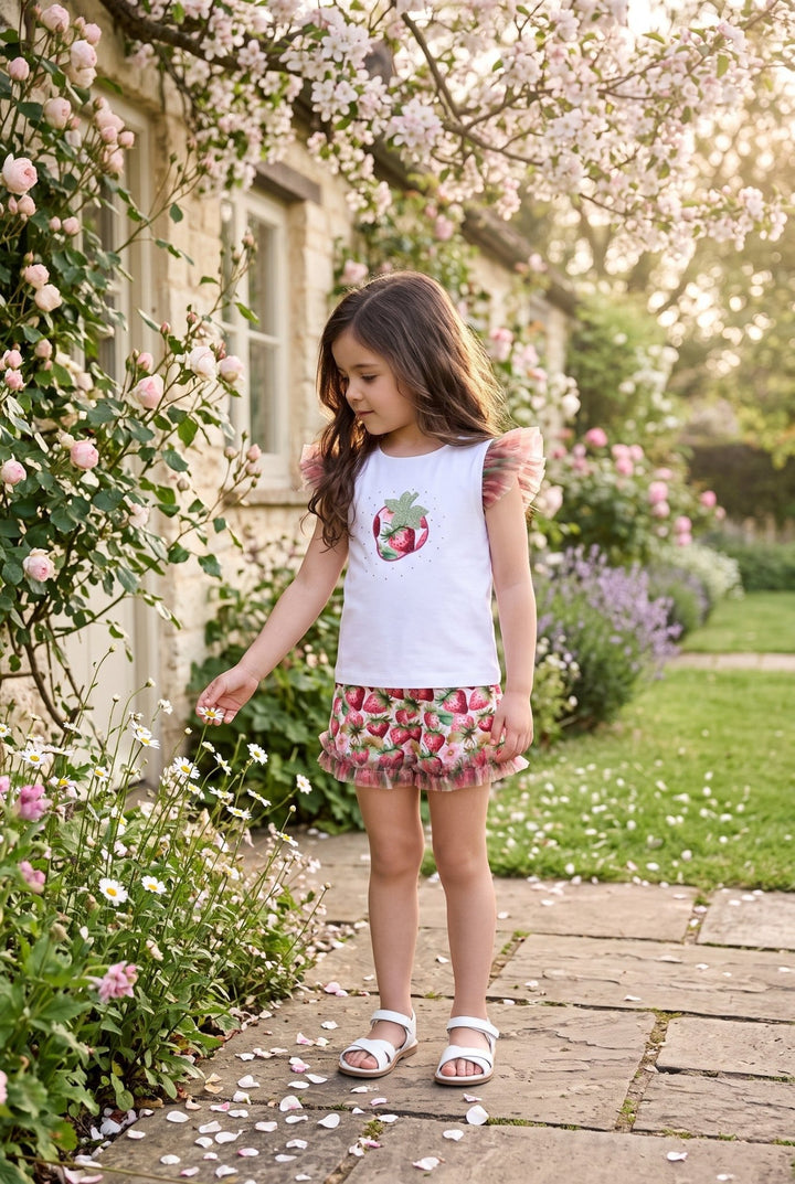 Chic by Deolinda "Molly" Strawberry Tulle Top &amp; Shorts - Millie and John