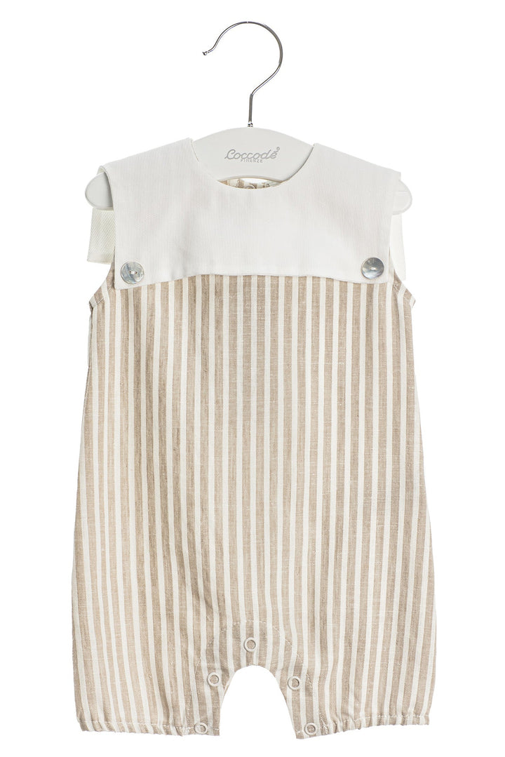 Coccodè "Bernard" Linen Stripe Sailor Romper - Millie and John