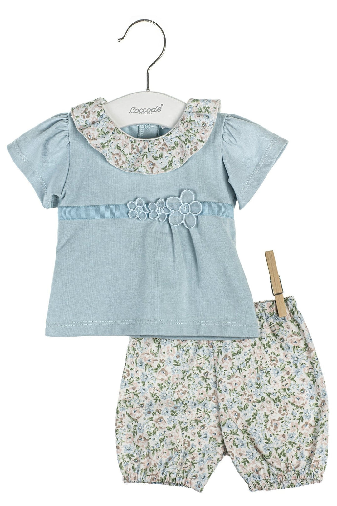 Coccodè "Frieda" Powder Blue Floral Top & Bloomers - Millie and John