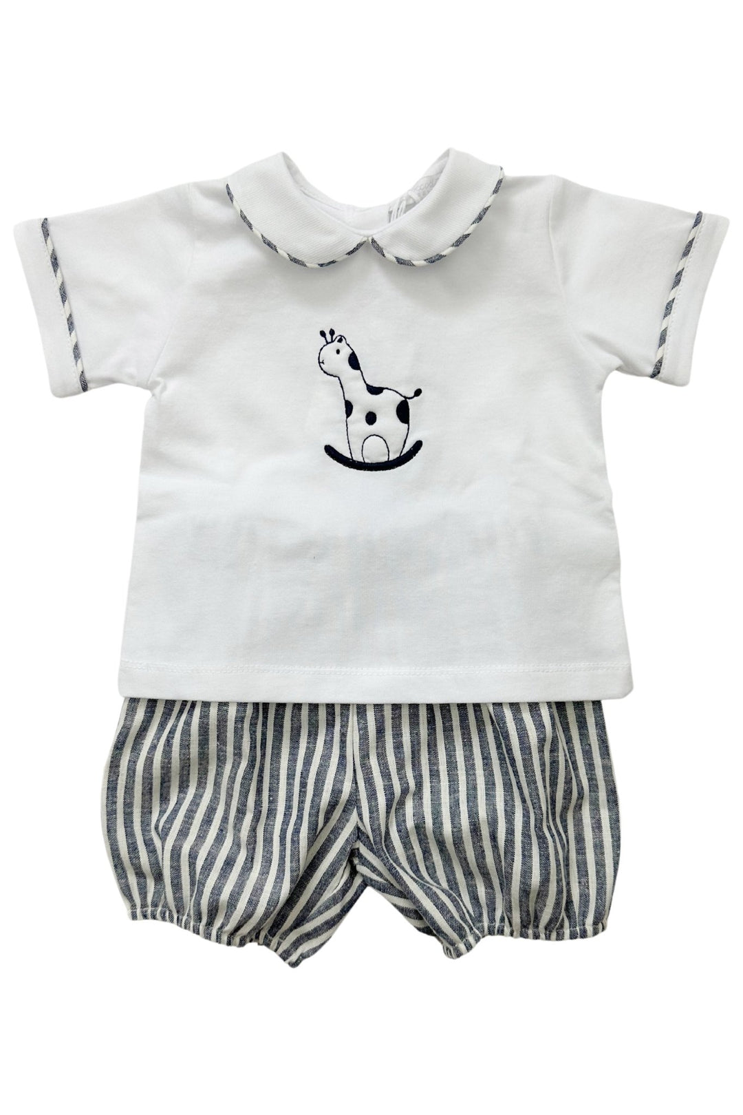 Coccodè "Norbert" Striped Giraffe Top & Jam Pants - Millie and John