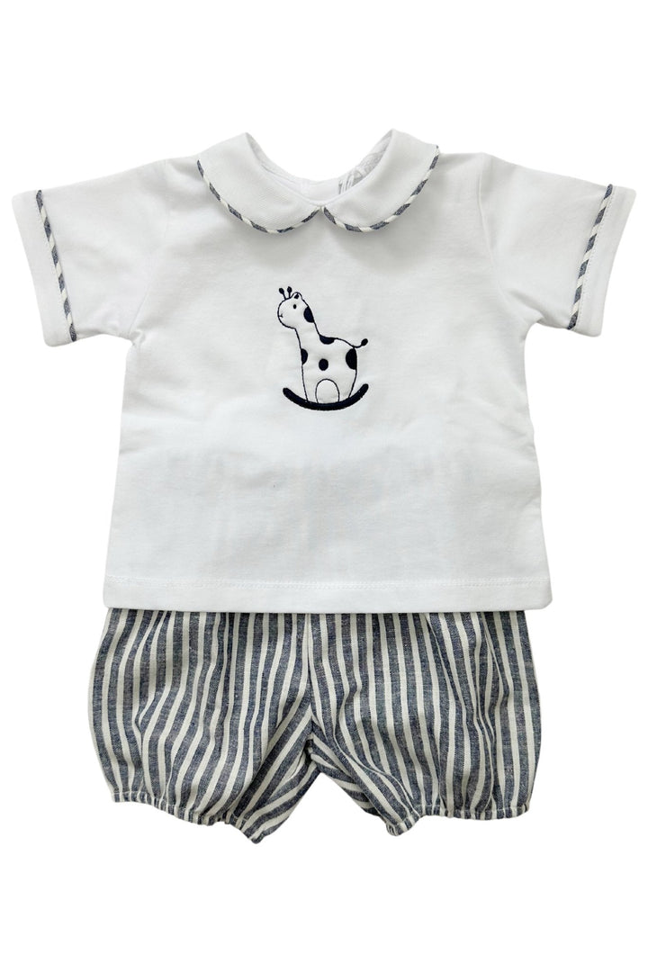 Coccodè "Norbert" Striped Giraffe Top & Jam Pants - Millie and John