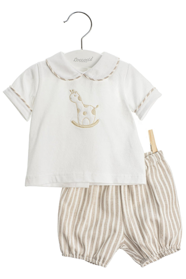 Coccodè "Norbert" Striped Giraffe Top & Jam Pants - Millie and John