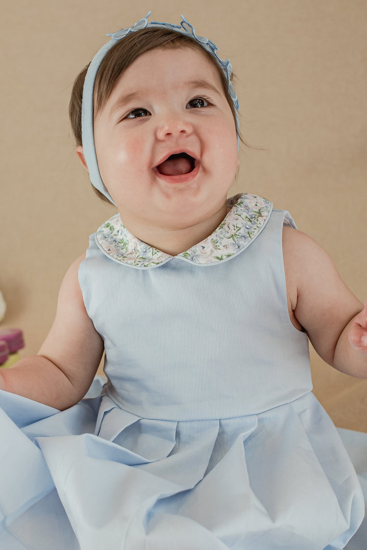 Coccodè "Rosaline" Powder Blue Floral Pleated Dress - Millie and John
