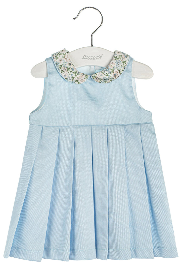 Coccodè "Rosaline" Powder Blue Floral Pleated Dress - Millie and John