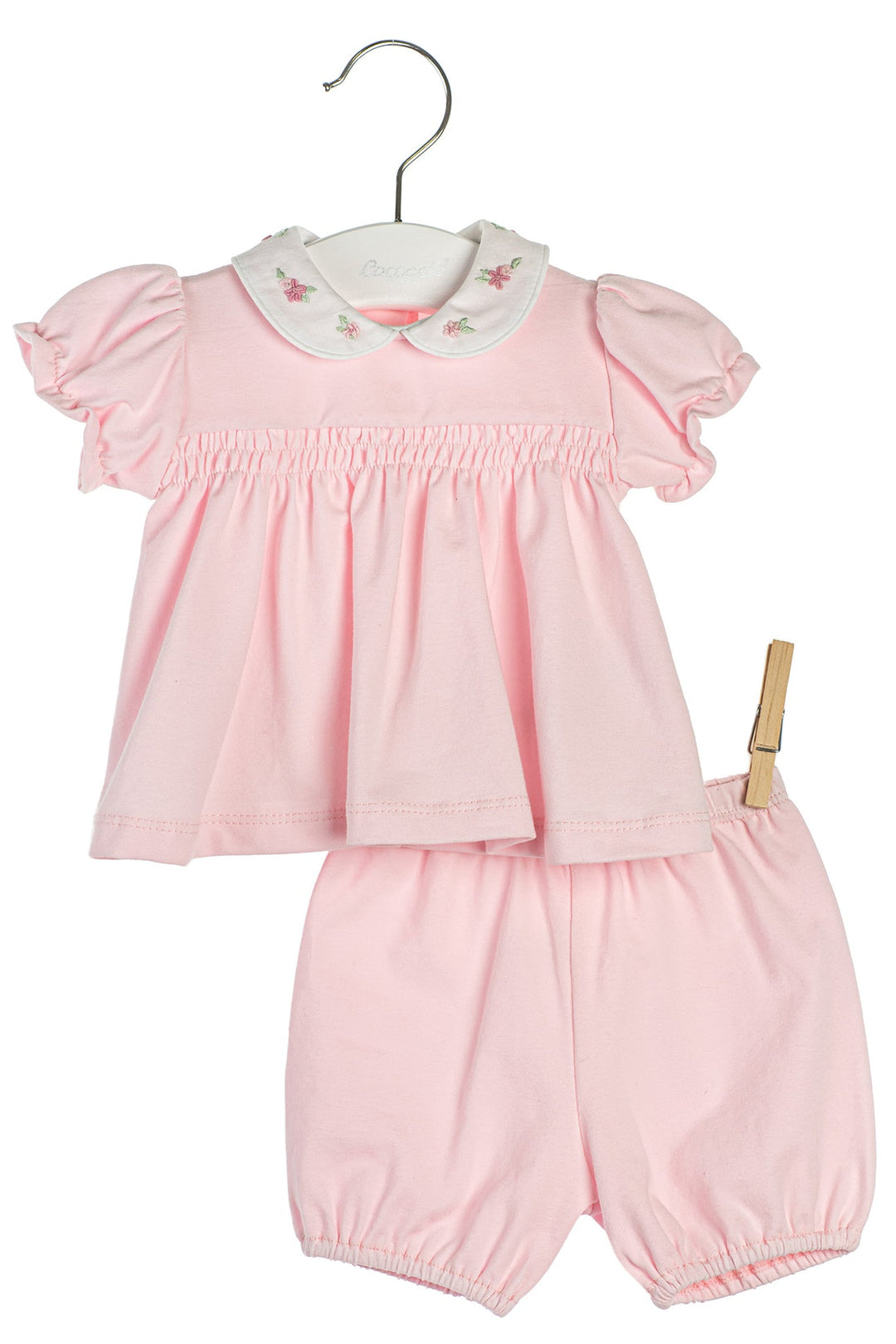Coccodè "Saskia" Pink Embroidered Top & Bloomers - Millie and John