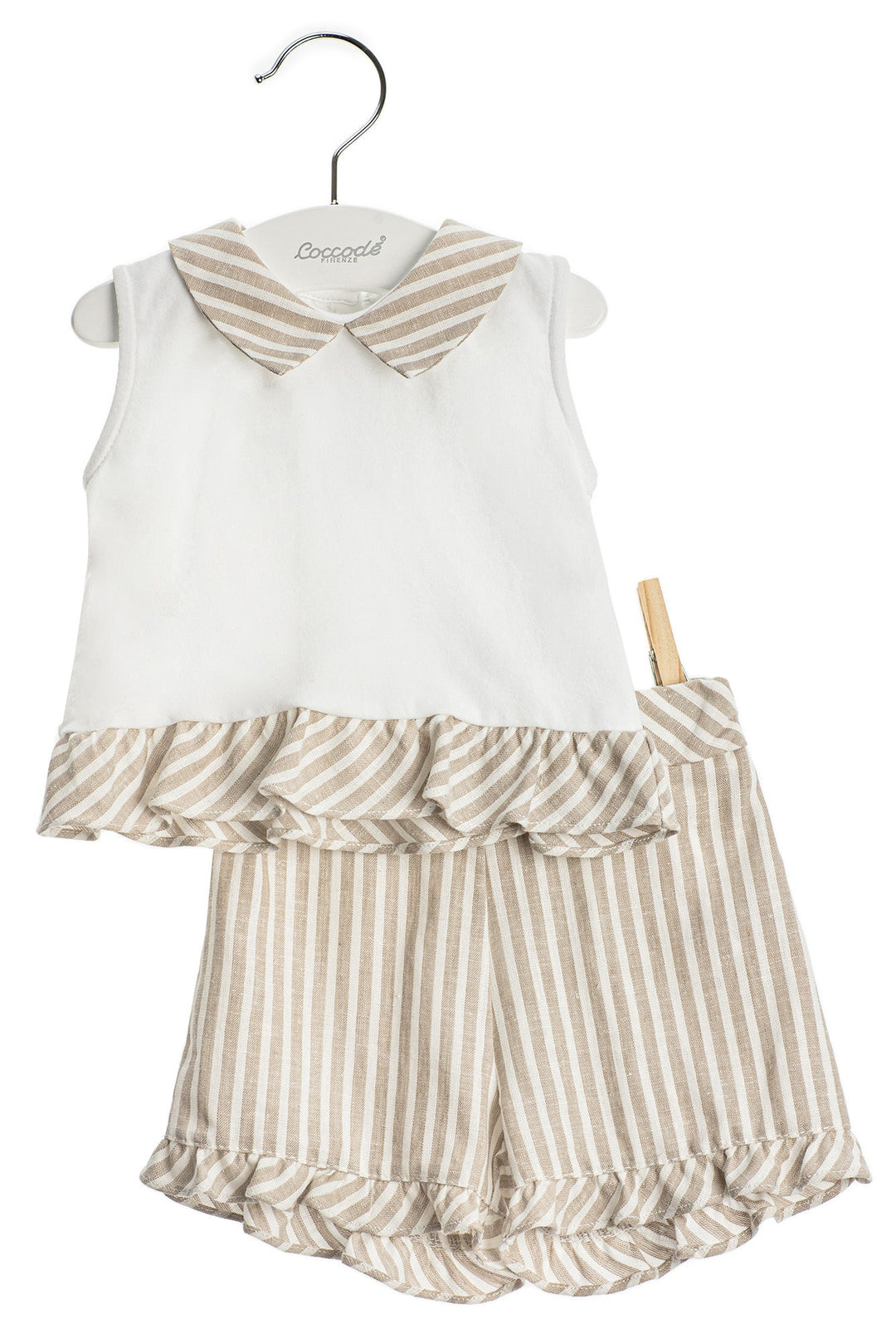 Coccodè "Tabitha" Linen Stripe Blouse & Shorts - Millie and John