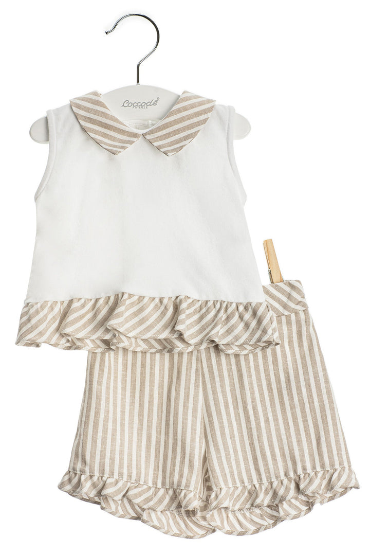 Coccodè "Tabitha" Linen Stripe Blouse & Shorts - Millie and John
