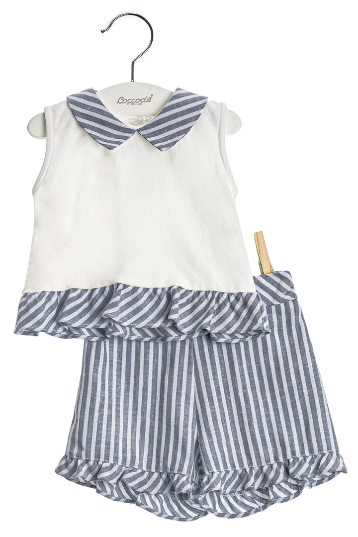 Coccodè "Tabitha" Linen Stripe Blouse & Shorts - Millie and John