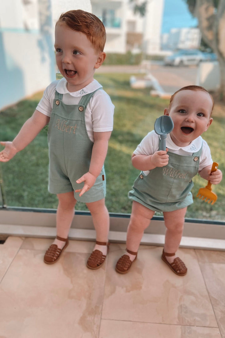 Cocote "Daniel" Linen Dungaree Romper - Millie and John