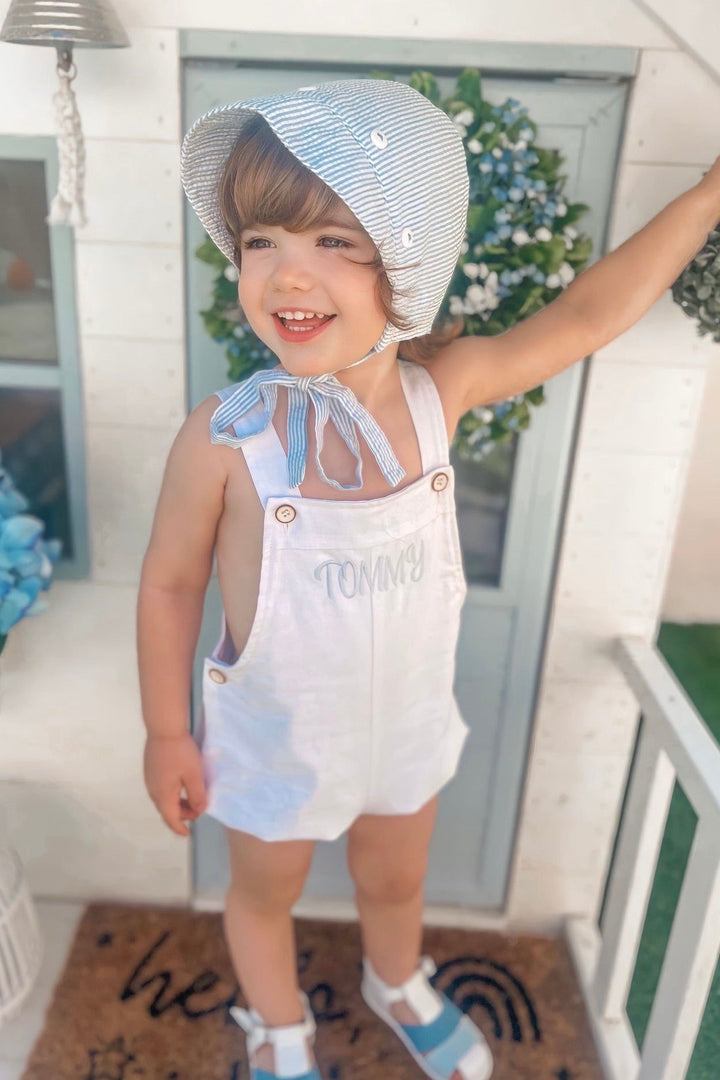 Cocote "Daniel" Linen Dungaree Romper - Millie and John